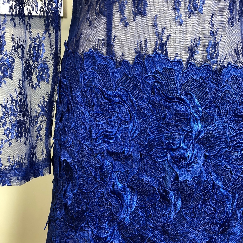 AKIRA Blue Lace Mini Dress - Picture 7 of 14